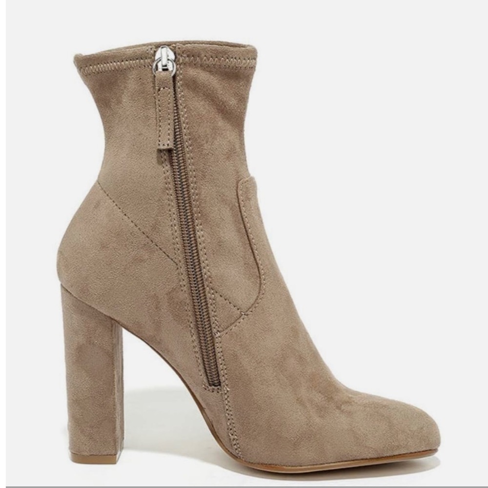 Steve Madden Taupe Suede High Heel Mid-Calf Boots